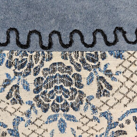 TanTrums Vest Womens Medium Blue Leather/Suede Embroidered Cottagecore Western - Picture 6 of 12